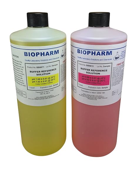 Biopharm pH 4.00 & 7.00 Calibration Buffer 2-Pack, 1 Quart (950 mL) Each