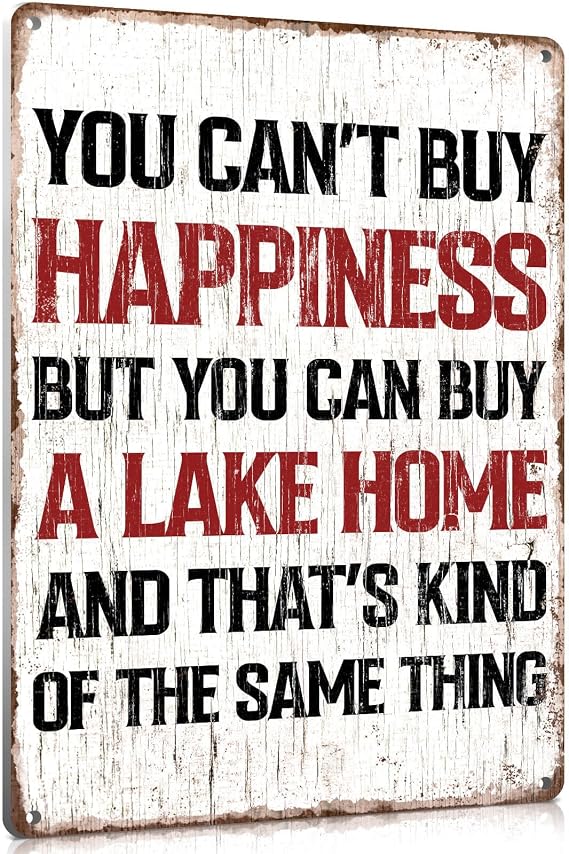 Vintage Lake House Wall Art Decor Tin Sign Lakehouse Gifts