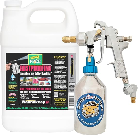 Corrosion Free Rust Cure Formula 3000-1 Gallon Jug No-Drip Rust Inhibitor & Undercoating for Cars, Trucks, Tractors, Snowblowers Stops & Prevents Rust Includes RP460 HD Applicator Gun