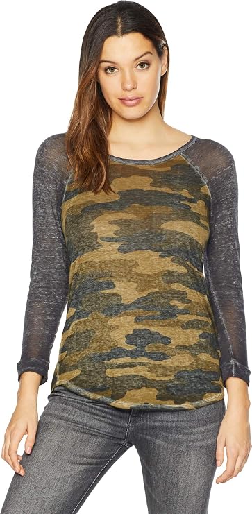 Lucky Brand Women's 3/4 Sleeve Camo Tee