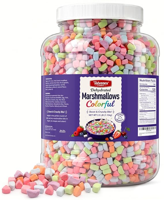 Dehydrated Colorful Marshmallow Bits, 2.5 lb Bulk