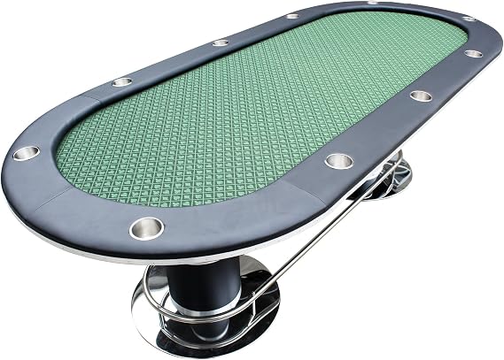 IDS 96" Knight #58 Plus Poker Table Green Cloth Pedestal Base