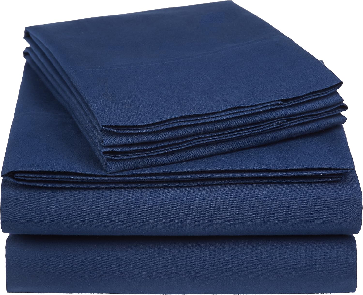 Amazon Basics Essential Cotton Blend Bed Sheet Set, Queen, Navy