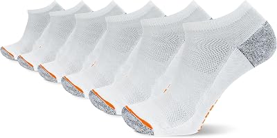 Merrell Unisex MOAB Speed Lightweight Hiker Sock 6 Pair Pack, White, SM