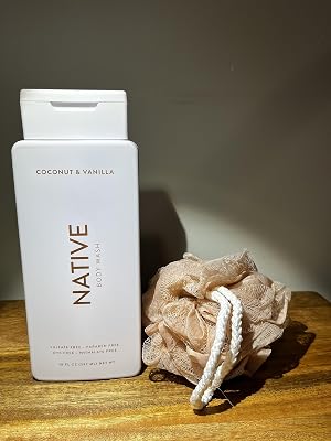 Native Coconut & Vanilla Body Wash 18 oz Pack of 1  Loofah