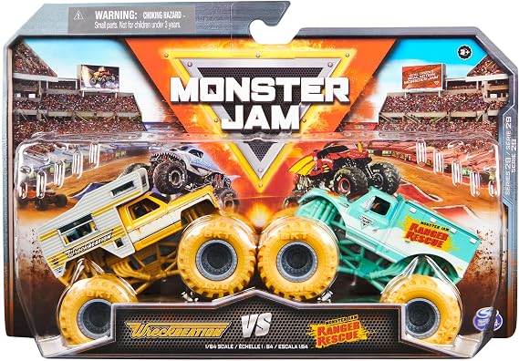 Monster Jam, Official Wreckreation Vs. Forest Rescue Die-Cast Monster Trucks, 1:64 Scale, Kids Toys for Boys Ages 3 and up