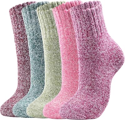 Clothclose Wool Socks - Winter Warm Wool Socks for Women Men, Soft Cozy Sock, Thick Knit Crew Boot Sock for Women Men