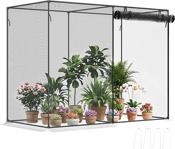 Outsunny 6' x 3' x 5' Crop Cage, Plant Protection Tent, Black