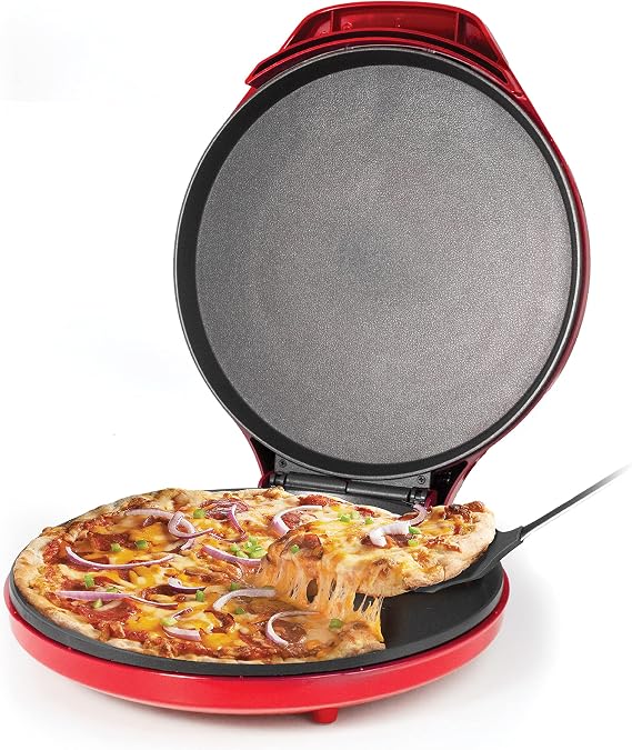 Betty Crocker Pizza Maker Plus, 12" Indoor Grill, 1440W, BC-2958CR, Red