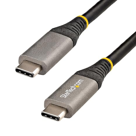 StarTech 1.6ft/50cm USB-C Cable, 10Gbps, 8K60, 100W, USB-IF (USB31CCV50CM) | USB 3.2 Gen 2 Cable, USB-IF Certified, Thunderbolt 3 Compatible, 8K 60Hz/4K 144Hz, 100W PD, Male to Male, TPE Jacket