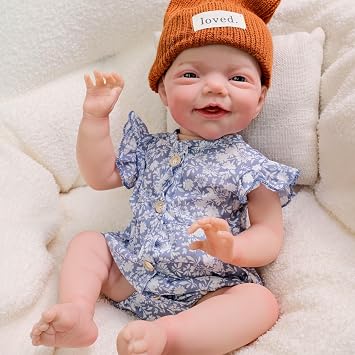 Pinky Reborn Dolls Lovely 20 inch 50 cm Soft Cloth Body NewReborn Girl Doll with Drawn Hair Soft Cuddle Body Toys for Kids Age 3+