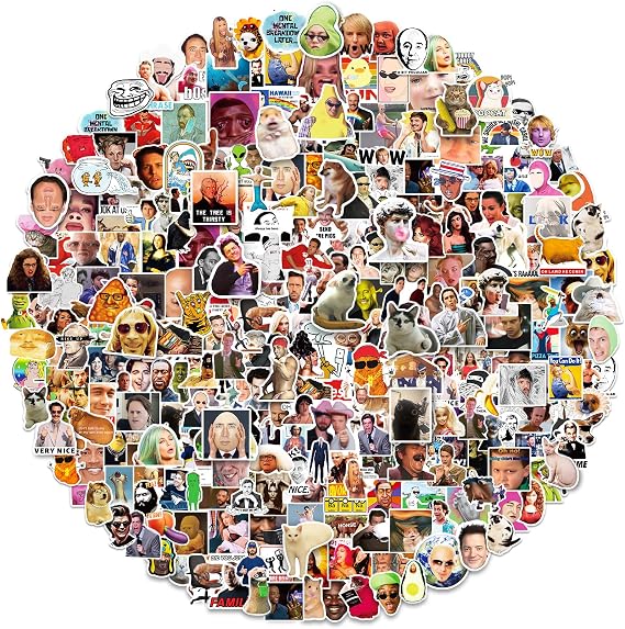 Meme Stickers 300 PCS - Funny Vinyl Stickers for Adults - Waterproof, Laptop, Phone, Car & More