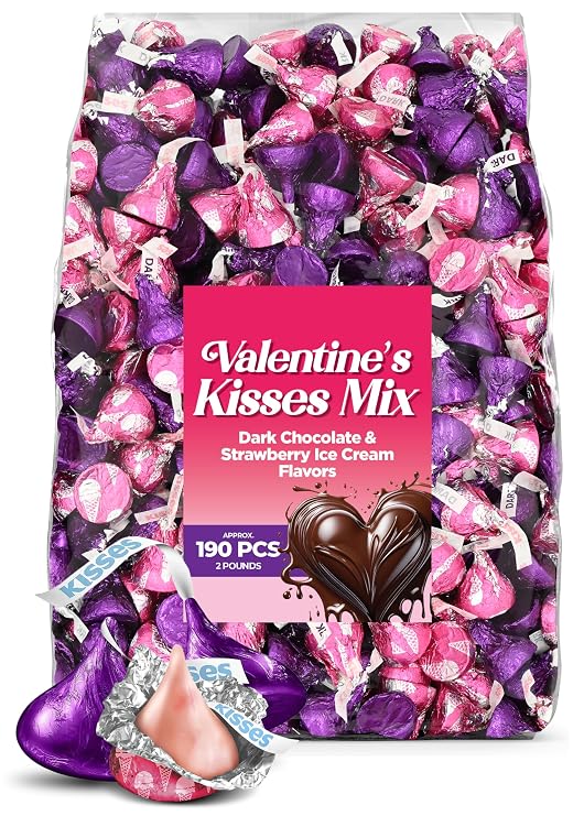 Valentine's Mix 2 lb Bag Dark Chocolate & Strawberry Ice Cream Flavors