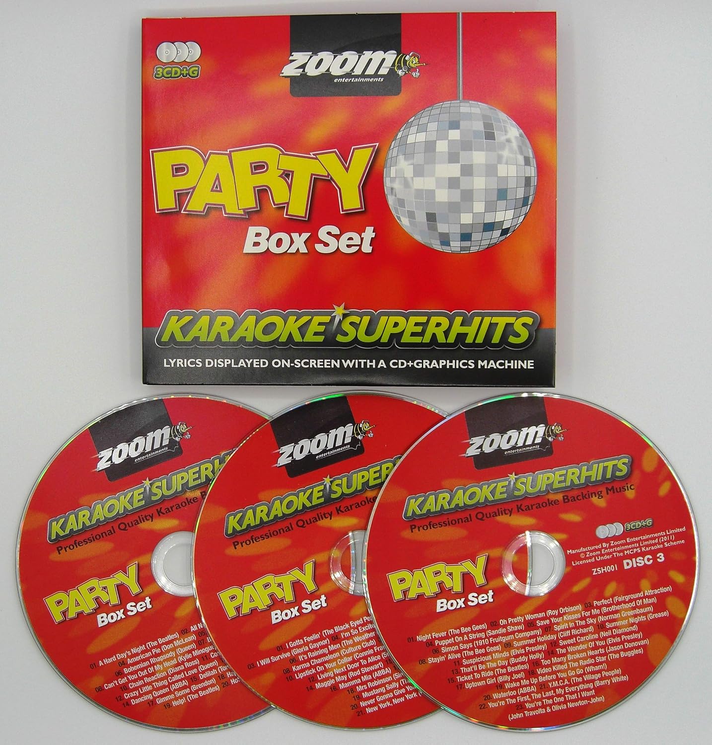 Zoom Karaoke CD+G - Party Superhits - Triple CD+G Karaoke Pack