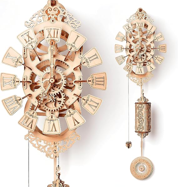 Wood Trick Pendulum Wall Clock 3D Wooden Puzzles for Adults to Build