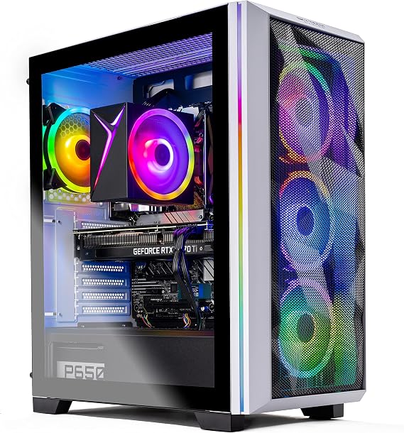 Skytech Gaming Chronos Gaming PC Desktop AMD Ryzen 7 5700X 3.4 GHz, NVIDIA RTX 4070 Ti, 1TB NVME SSD, 16GB DDR4 RAM 3200, 750W Gold PSU, 11AC Wi-Fi, Windows 11 Home 64-bit