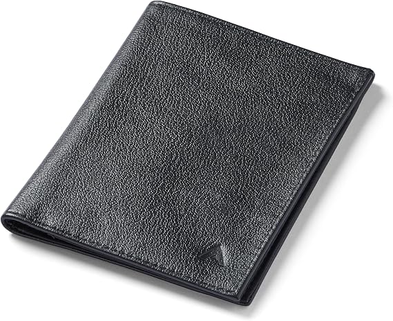 Travel Wallet, RFID Blocking Slim (Leather, Onyx Black) | Slim RFID Blocking Leather Travel Wallet & Passport Holder, Thin, Front Pocket, Holds 10+ Cards & Passport, Men & Women
