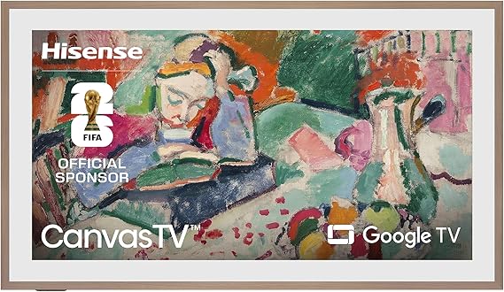 Hisense 55-Inch Class QLED 4K S7N CanvasTV Series Dolby Vision HDR Google Smart TV (55S7N) - 144Hz, Art Mode, Anti-Glare Panel, Hi-Matte Display, Frame & UltraSlim Wall Mount Included