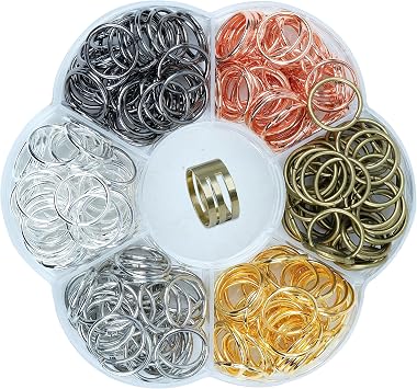 YAKA 420Pcs 12mm1Box 6 Colors Open Jump Ring,Ring Jewelry Keychain for Jewelry Making Accessories,1Pcc Jump Ring Open/Close Tool and 1Pcs Clear Box (0.47"/12mm)