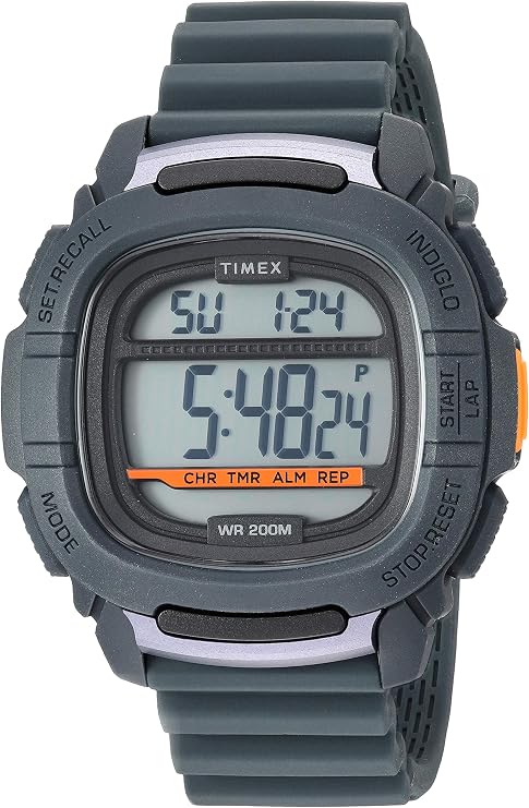 Timex Men's TW5M26700 Command 47mm Gray Silicone Strap Watch