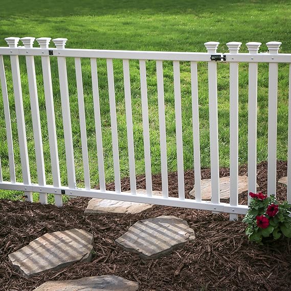 Zippity Baskenridge Picket Gate, White Vinyl DIY No Dig Kit