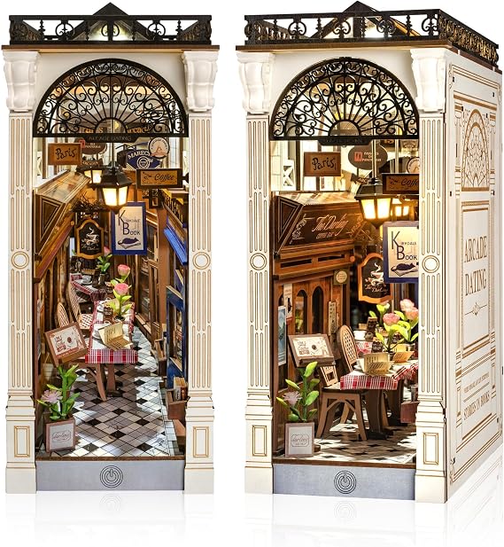 Rolife Book Nook Kit Snap-Fit 3D Wooden Puzzles DIY Miniature Kit Booknook