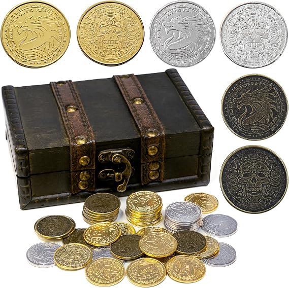 metal coins pirate treasure for dnd props gifts fantasy fake gold